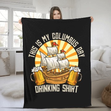 Discover 1492 Christopher Columbus Day 16 Fleece Blankets
