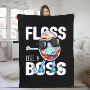 Discover Easters Bunny Rabbit Boss Plus Size Easter Egg Fleece Blankets