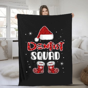 Discover dentists Job Squad Leopard Santa Hat Christmas Dental Graphic Baseball Tees Fleece Blankets