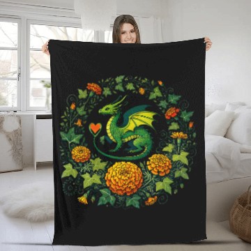 Discover Dragon Pet Marigold Moss Dragon Illustration Baseball Tees Fleece Blankets