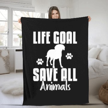 Discover Life Goal Save All Animals Save Animals Dog Rescue Fleece Blankets