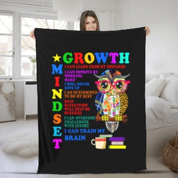 Discover Owl Pet Growth Mindset School Counselor Postive Message Teacher Owl Baseball Tees Fleece Blankets