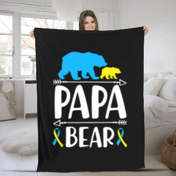 Discover Bear Pet Mens Papa Bear Down Syndromes Awareness Proud Dad Baseball Tees Fleece Blankets