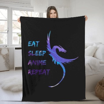 Discover Dragon Pet Manga Eat Sleep Anime Repeat Dragon Anime Baseball Tees Fleece Blankets
