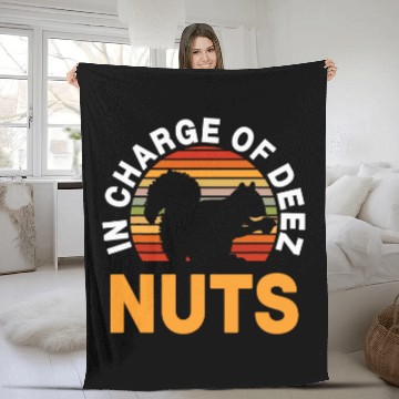 Discover Squirrel Pet Apparel Nutcracker Squirrels Deez Nuts Fleece Blankets