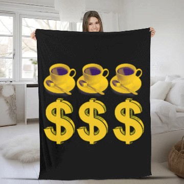 Discover Coffee Fun Capitalism American Investor Fleece Blankets