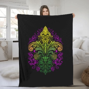 Discover Fleur de Lis New Orleans Cajun Creole Mardi Gras Fleece Blankets