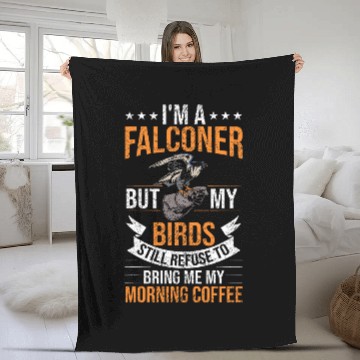 Discover Coffee Fun Falconry Bird Falcon Birder Hawk Hawker Falconer Fleece Blankets