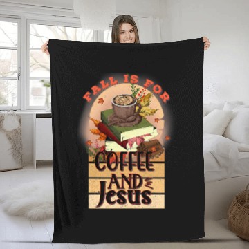 Discover Coffee Fun Fall is for Coffee Jesus Christian Latte Lover Baseball Tees Fleece Blankets