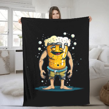 Discover Beer Fun Beach Beer Costume in Swim Trunks Zip Fleece Blankets