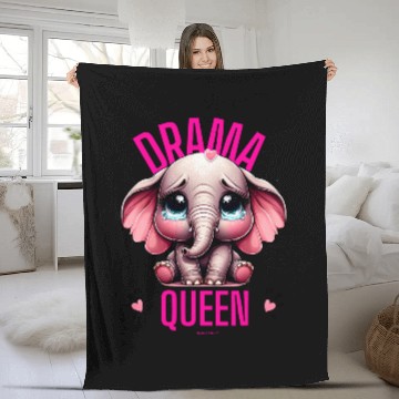 Discover Elephant Pet Drama Queen Theatrical Funny Cute Dramatic Elephant Meme Fleece Blankets