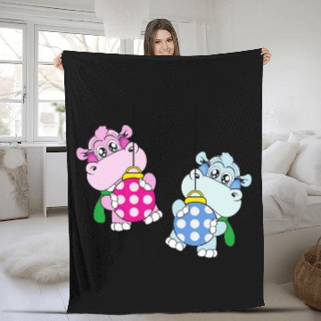 Discover Hippo Pet Christmas Balls Winter Snow Zip Fleece Blankets