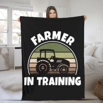Discover Tractor Fun Farmer In Training Tractor Funny Farming Agriculture Fleece Blankets