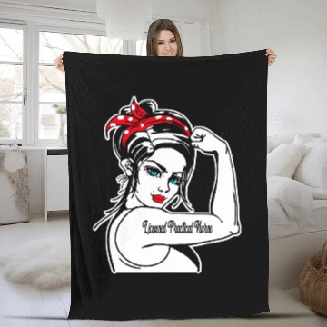 Discover nurses Job Female Licensed Practical nurses LPN Rosie The Riveter Girl Fleece Blankets