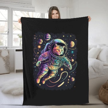 Discover Catstronaut Cosmic Space Cat Astronaut Cat Lovers Graphic Baseball Tees Fleece Blankets