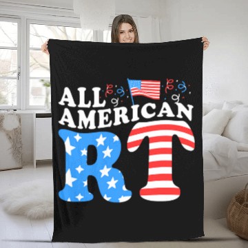 Discover Memorial Day All American Respiratory Therapist Scrub Top Baseball Tees Fleece Blankets
