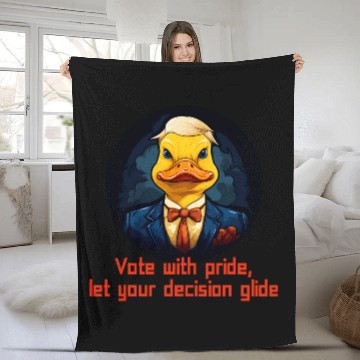 Discover Duck Pet face in election time for proud voters Fleece Blankets