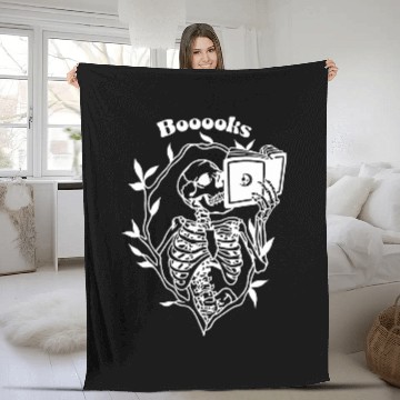 Discover Book Fun Booooks Reading Skeletons Spooky Book Lovers Halloween Baseball Tees Fleece Blankets
