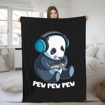 Discover Panda Pet Pew Gamer Panda Pew Pew Gaming Lover 8 Baseball Tees Fleece Blankets