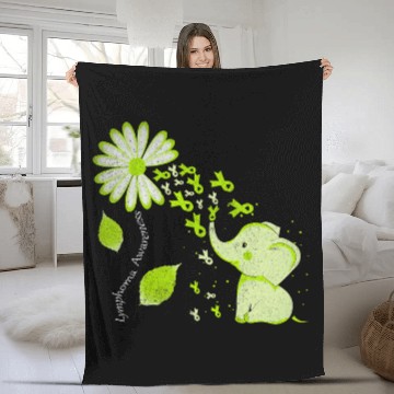Discover Elephant Pet Daisy Flower Lime Green Elephant Lymphoma Awareness Baseball Tees Fleece Blankets