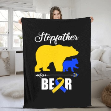 Discover Bear Pet Stepfather Bear Down Syndromes Awareness T21 Stepdad Baseball Tees Fleece Blankets