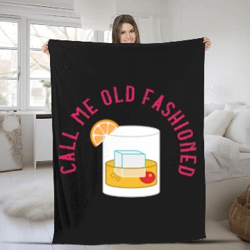 Discover Bartender Job Call Me Old Fashioned Cocktail Bourbon Bartender Fleece Blankets