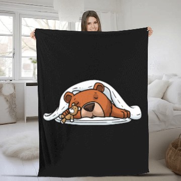 Discover Bear Pet Stuffed Animal Sleeping Napping Pajama Fleece Blankets