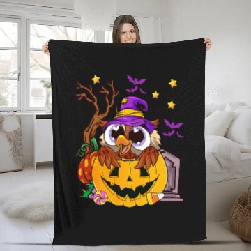 Discover Owl Pet Halloween Owl Witch Funny Halloween 2 Fleece Blankets