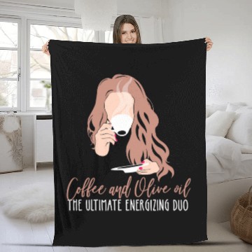 Discover Coffee Fun and Olive Oil Barista 1 Fleece Blankets