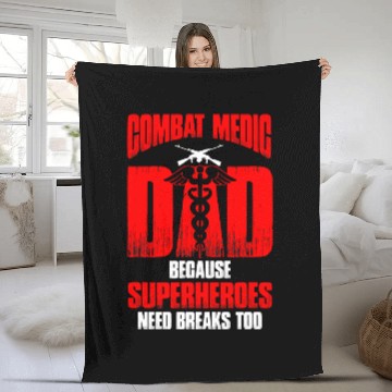 Discover Mens Combat Medic Dad Because superheroes need breaks too 1 Fleece Blankets
