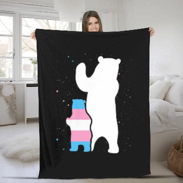 Discover Bear Pet Bear Mom Transgender Pride Cub LGBT Trans Pride Supporter 8 Baseball Tees Fleece Blankets