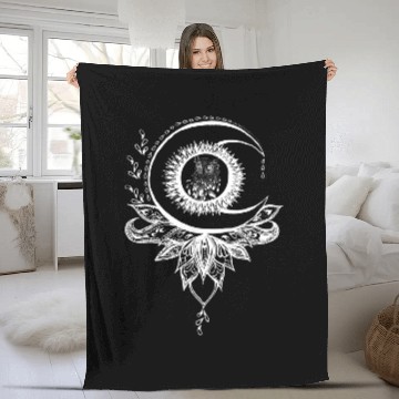 Discover Owl Pet Mandala Sun Moon Owl Fleece Blankets