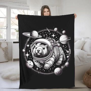 Discover Bear Pet Tardigrade In Space Water Bear Microbiology Moss Piglet Fleece Blankets
