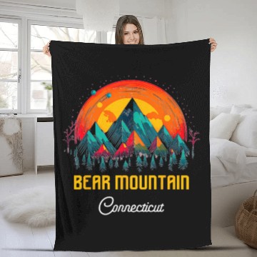 Discover Bear Pet Bear Mountain Connecticut Baseball Tees Fleece Blankets