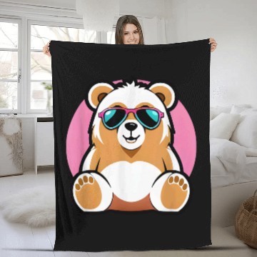 Discover Bear Pet Delightful Brown Bear Stuffed Animal KidFriendly UV Zip Fleece Blankets