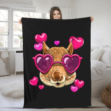 Discover Squirrel Pet Valentines Squirrel Rodent Animal Face Squirrel Lover Zip Fleece Blankets
