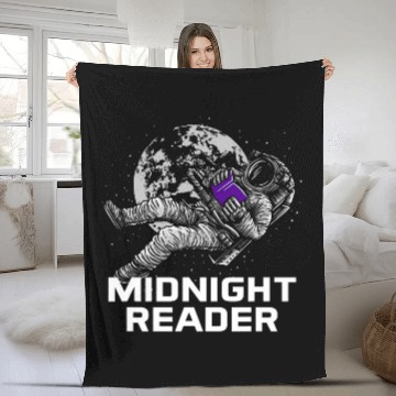 Discover Midnight Reader Bookworm Reading Coachs Book Lover 4 Fleece Blankets