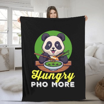 Discover Panda Pet Hungry Pho More Cute Panda Eating A bowl Fleece Blankets
