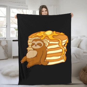 Discover Sloth Pet Eating Pancakes Pancake Waffle Breakfast Brunch Baseball Tees Fleece Blankets