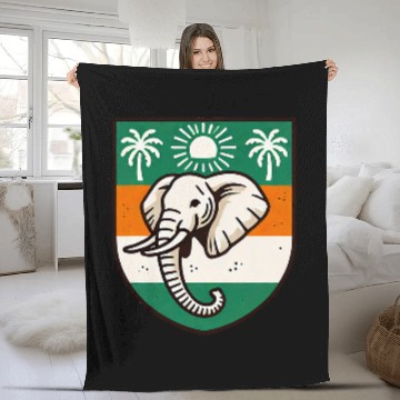 Discover Elephant Pet Ivory Coast Ivorian Elephant Flag Wear Fleece Blankets