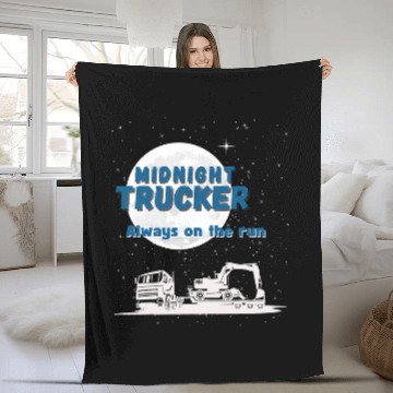 Discover Midnight Trucker Fleece Blankets