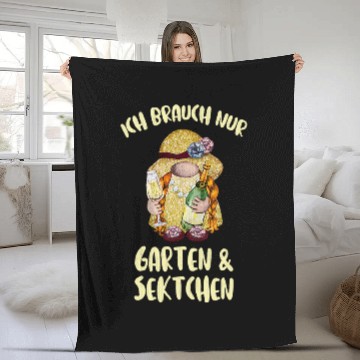Discover Garden and champagne garden gnome Zip Fleece Blankets