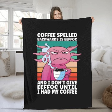 Discover Coffee Fun Morning People Salamander Lizard Coffee Axolotls 1 Fleece Blankets