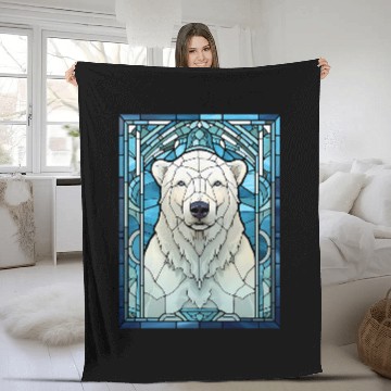 Discover Bear Pet Arctic Polar Bear Stained Glass Geometric Animal Baseball Tees Fleece Blankets
