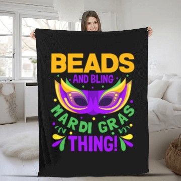 Discover Beads And Bling Mardi Gras Thing Fleece Blankets