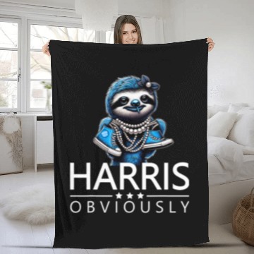 Discover Sloth Pet Chucks And Pearls Kamala Harris Obviously Fleece Blankets