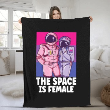 Discover Astronaut Job Female Astronaut Astronomy Solar System Outer Space Kids Fleece Blankets