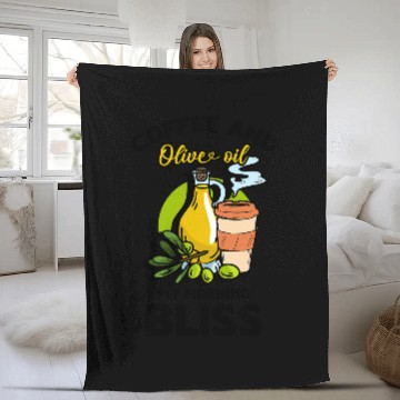 Discover Coffee Fun And Olive Oil My Morning Bliss 1 Fleece Blankets