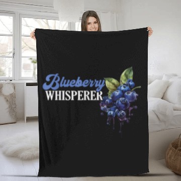 Discover Blueberry Whisperer Fruit Blueberries Berry Garden Farmer Fleece Blankets