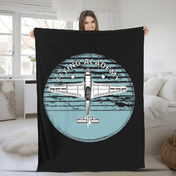 Discover Flying Academy aviator plane instructor Zip Fleece Blankets